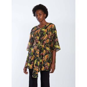 MEG‎ Vienna Buttoned Blouse in Parrot Print Sz Medium/Large